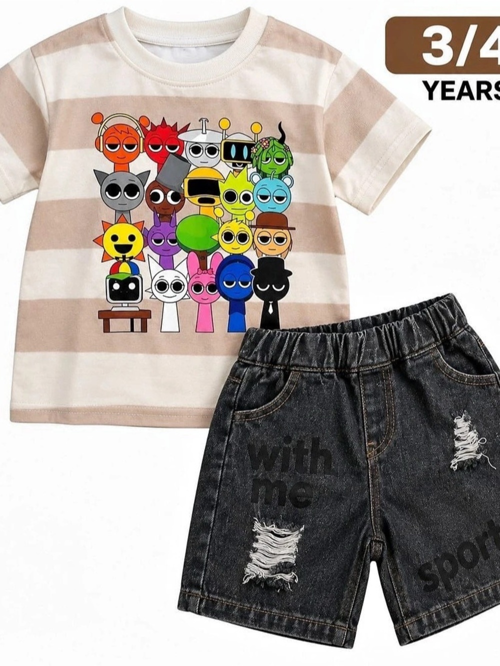 Boys Color Block Graphic Matching Set Size 3T